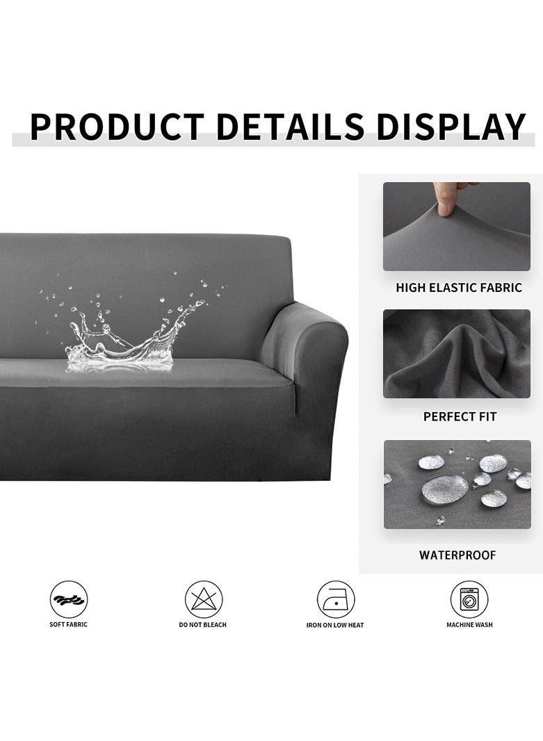 EVORY HOME Sofa Cover Waterproof Velvet Flower 4-Pieces Set of 7-Seater (3+2+1+1) Water Resistant Furniture Protector  - Image 2