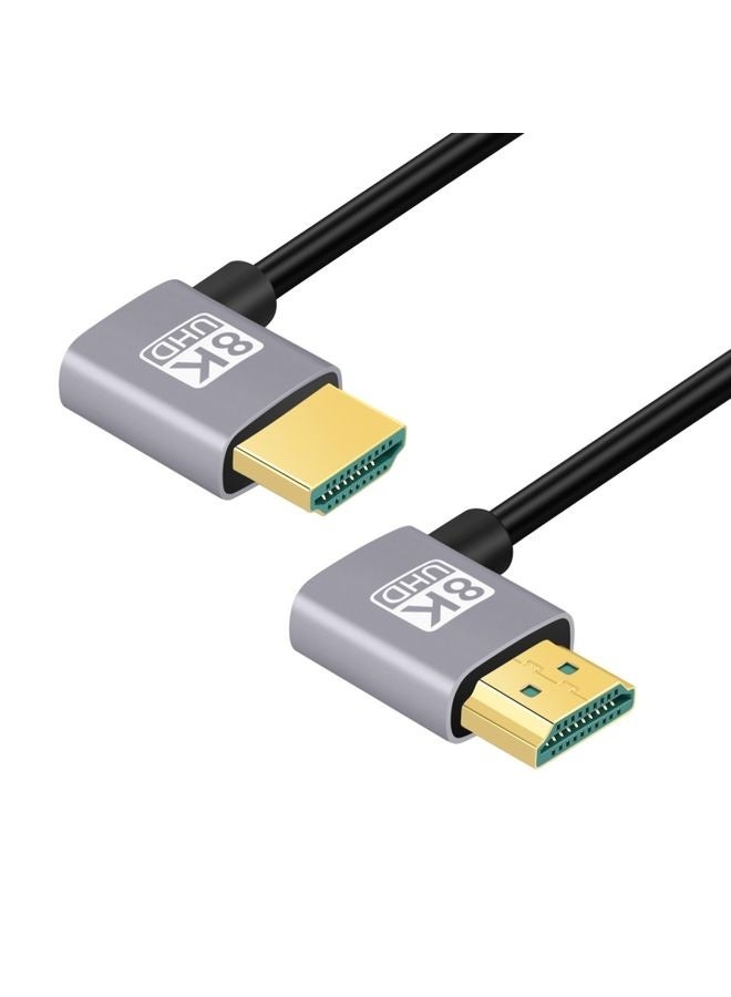 HDMI Male to HDMI Male Dual Elbow HD Audio Video Adapter Cable, Length:0.5m(Left Right Bend) - Image 1