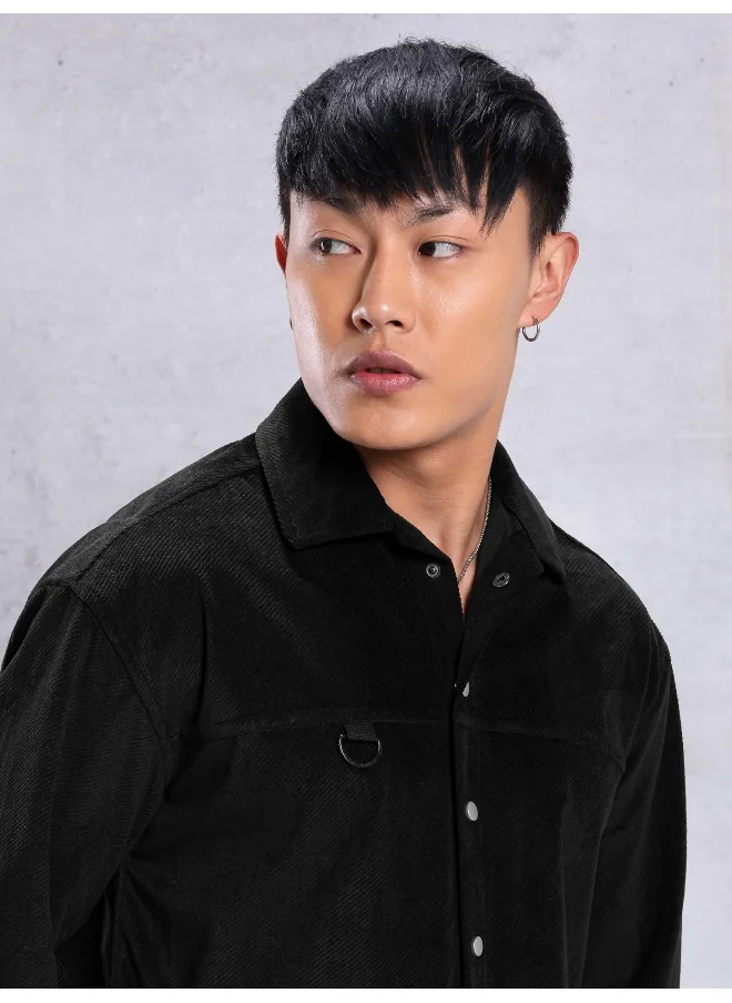 Beyoung Black Colorblock  Shirt for Men
