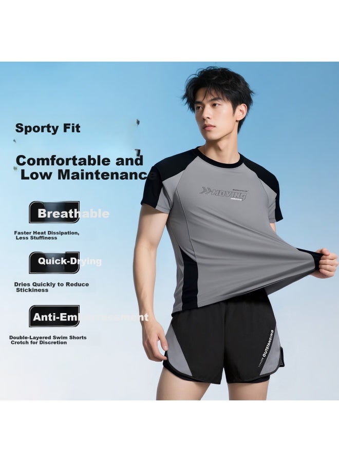 Pull Back Warrior Youth Swimwear Boys Swim Trunks Set Adult Boys Hot Spring Swimming Suit 16131h1l Blue 3XL - Image 2