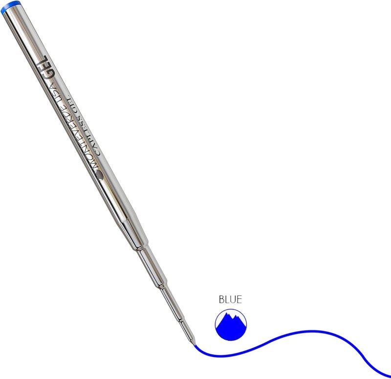 Monteverde Capless Gel Blue Refill To Fit Montblanc Ballpoint Pens, Fine Point, 2 Per Pack (M422Bu) - Image 3