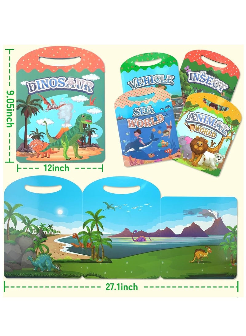 SOLARAE Reusable Sticker Book for Kids, Insect Learning Activity Books, Jelly Quiet Book for School Home Outdoor, Preschool Travel Busy Book Gift for for Boys Girls Toddlers - Image 3