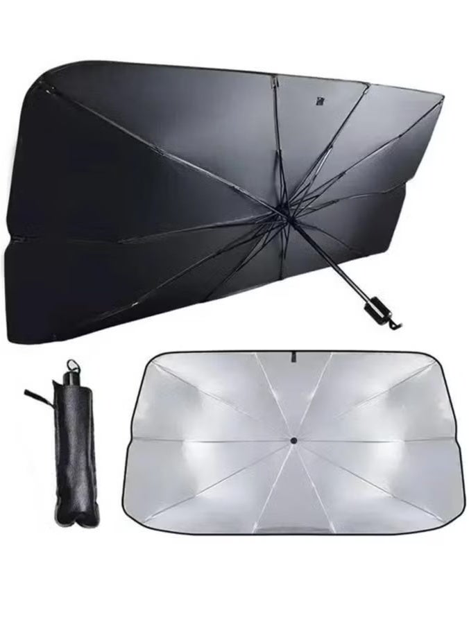دينكس DX2531- غطاء مظلة السيارة مظلة حاجب الشمس الأمامي للسيارة ، غطاء زجاجي أمامي للسيارة قابل للطي للنافذة الأمامية للسيارة ، حواجز للأشعة فوق البنفسجية تحافظ على حرارة السيارة باردة - Image 1