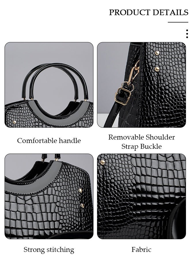 DUNISO 2 Piece Women's Fashion Shoulder Tote Bag Faux Leather Handbag Set For Women Large Capacity Clutch Bag Purse Bag Travel Messenger Crossbody Bag Shoulder Bag For Ladies - Image 4