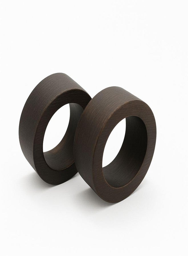 SHAFA IMPEX Handmade Wooden Napkin Ring Made by Artisan Beautifully Crafted and Designed in India (Set of 12, Natural Jalai) - Image 1