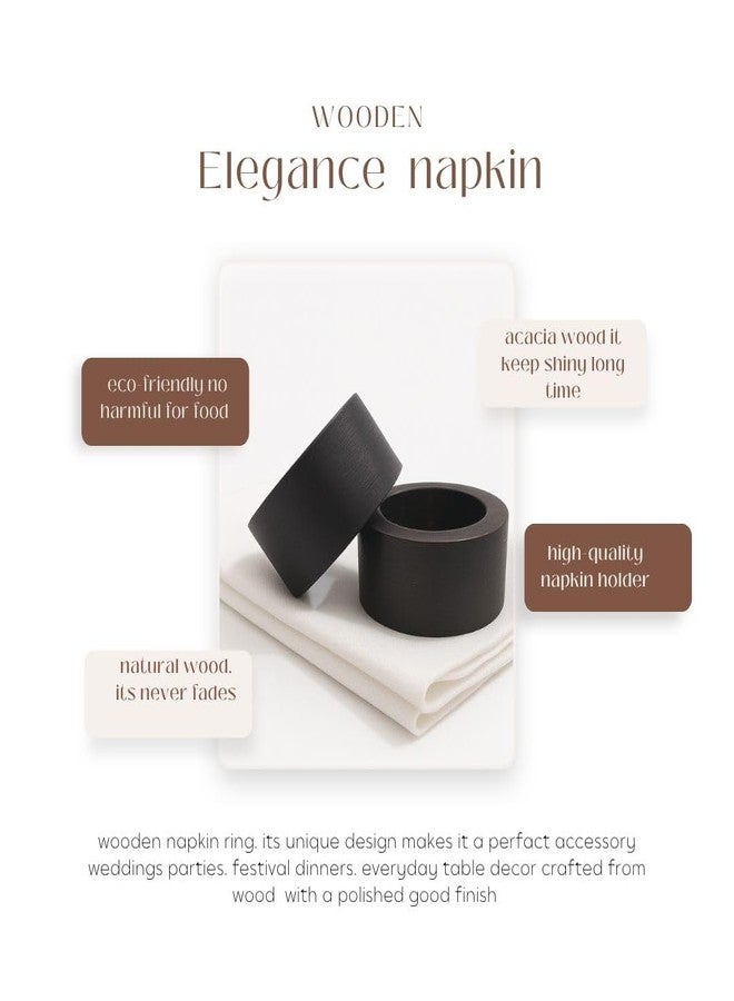 SHAFA IMPEX Handmade Wooden Napkin Ring Made by Artisan Beautifully Crafted and Designed in India (Set of 12, Natural Jalai) - Image 3