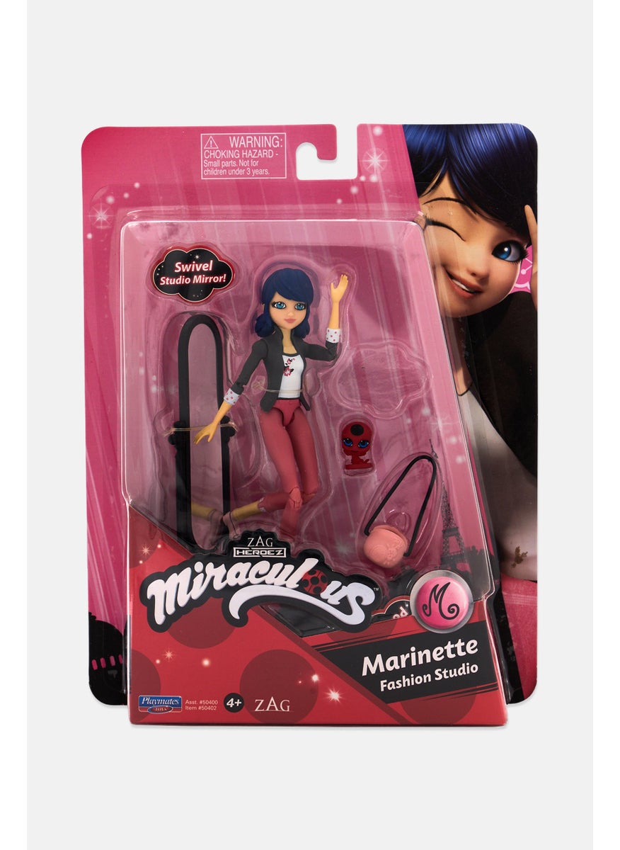 ZAG Heroez Miraculous Super Poseable Marinette Fashion Studio Doll, Pink  - Image 1