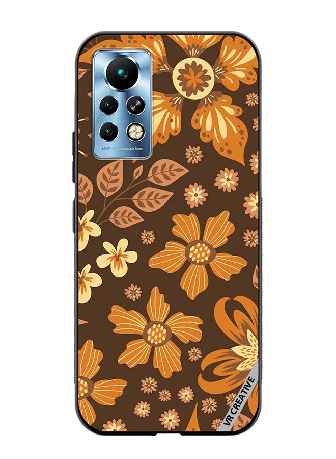 VR CREATIVE Protective Case Cover For Infinix Note 11 Pro Brown Flowers Design Multicolour - Image 1