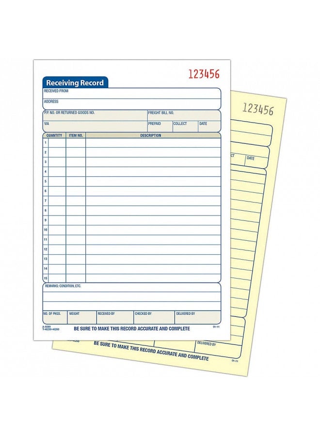Adams Receiving Record Book, 2-Part, Carbonless, 5-9/16 x 8-7/16 Inches, 50 Sets per Book (DC5089) , White - Image 4