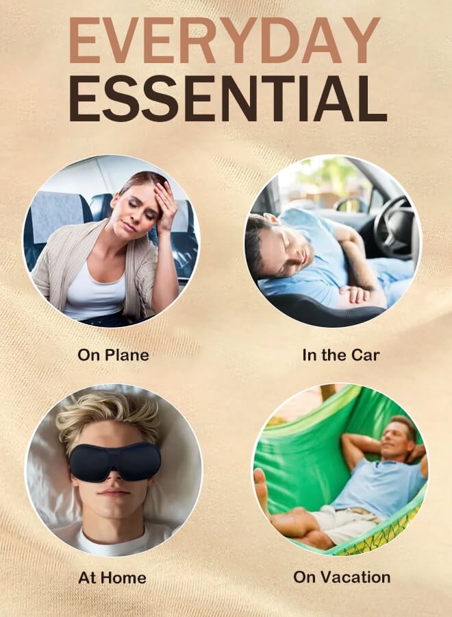 Bliszaar Sleep Mask 100% Blackout Eye Masks for Sleep with Earplug, Zero Eye Pressure Sleeping Mask for Women Men, Upgraded 3D Eye Mask for Side Sleepers, Ultra Soft Eye Shade Cover (Black)  - Image 4