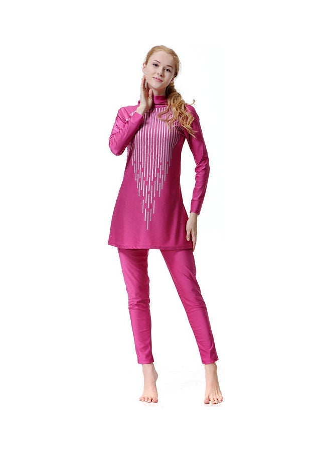 NADANBAO Conservative All-Covering Swimwear Burkinis Pink - Image 3