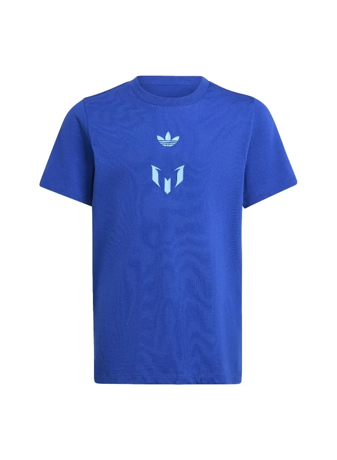 Adidas Messi Tee Blue Football T-Shirts For Junior 5-6Y