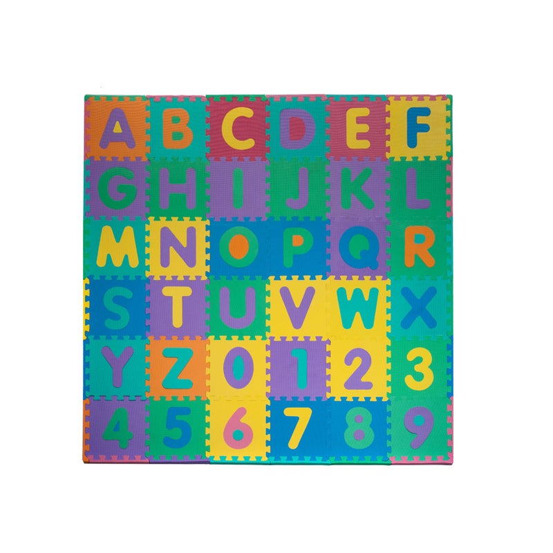 Hey Play Kids 96Piece Foam Floor Alphabet and Numbers Puzzle Play Mat for Babies and Toddlers  Interlocking Tile Game by Trademark Games Multicolored - Image 3