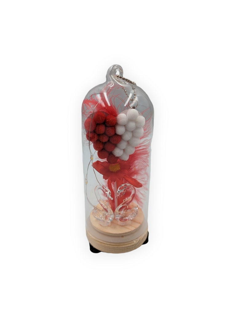 UNT Love Birdes In Glass Dome with LED Lights A Perfect Gift - Image 2