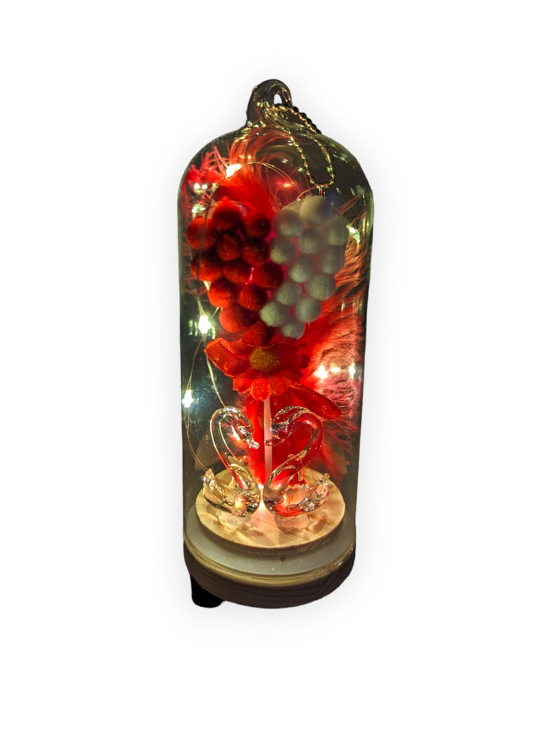 UNT Love Birdes In Glass Dome with LED Lights A Perfect Gift - Image 3
