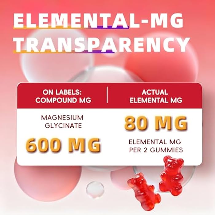 Alliwise 2pack Magnesium Glycinate Gummies 600mg for Sleep & Calm, Sugar Free Magnesium Gummies for Adults with Vitamin D3, Tart Cherry & Chamomile,Clump-Resistant Formula, Third-Party Tested, 120 Count - Image 5