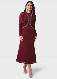 Threadz by Ajooni Embellished Shimmer Detail Dress  - Image 4