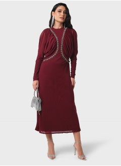 Threadz by Ajooni Embellished Shimmer Detail Dress  - Image 1