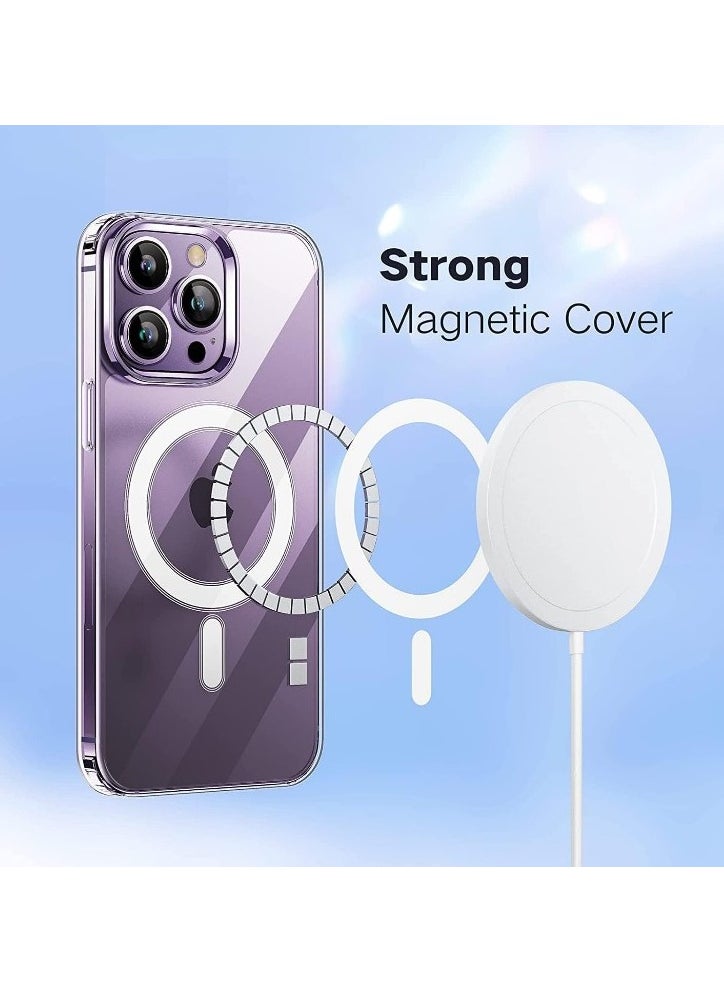 Generic Magnetic Case for iPhone 14 Pro Max - Clear Magnetic Hard Slim Thin Case, Ultra Safe Shock Absorbent Anti-Scratch Anti-Drop Clear Color PC - Scratch Resistant Shock Absorbent Protective Case with Raised Edges for Enhanced Corner Protection, for iPhone 14 Pro Max 6.7 inch 2022 Release, Ultra Clear - Protective Case for iPhone 14 Pro Max - Compatible with MagSafe Charger, Anti-Scratch Shockproof Slim Design for Women Men - Back Protective Case - Support Wireless Charging  - Image 5