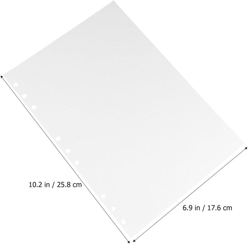 Uonlytech 90 Sheets B5 Dotted Loose-leaf Paper Refill with 9 Holes, White Notebook Loose-leaf Paper for Writing and Drawing, for School and Travel Diary Use - Image 2
