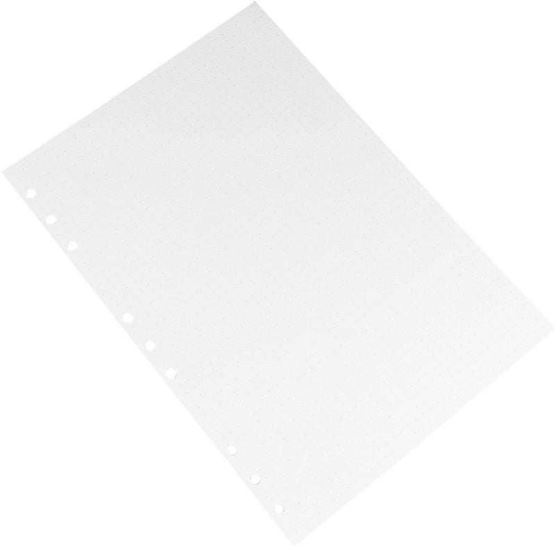 Uonlytech 90 Sheets B5 Dotted Loose-leaf Paper Refill with 9 Holes, White Notebook Loose-leaf Paper for Writing and Drawing, for School and Travel Diary Use - Image 1