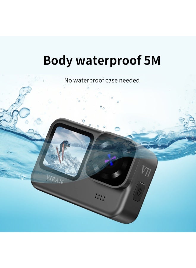 VIRAN V11 Action Camera 5K 4K60FPS - WiFi Dual Color Screens Anti-Shake Waterproof HD Camera for Outdoor Travel, Cycling & Adventure - Image 3