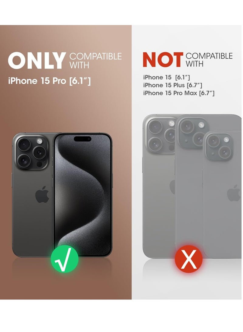 BORTONY iPhone 15 Pro Case Compatible with MagSafe Military-Grade Protection Built-in Camera Lens Protector Luxury Plating TPU Ultra Slim Magnetic Cover for iPhone 15 Pro 6.1inch Clear - Image 2