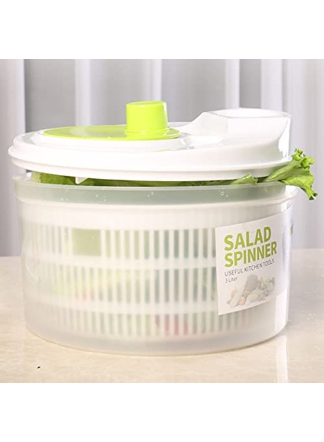Vegetable Washer Manual Reusable Quick Dry Versatile Professional Fruit Washer Spinner Veggie Dryer Salad Spinner Basket Lid Removable - Image 3