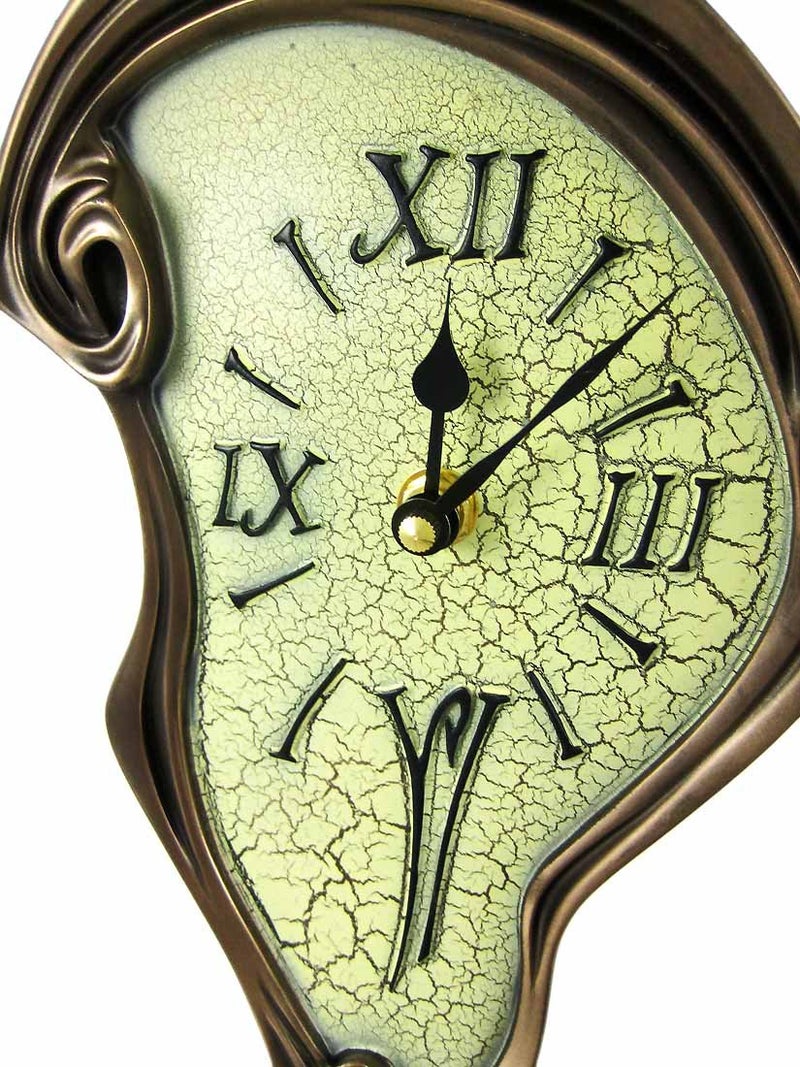 Things2Die4 Cool Bronze Finish Melted Mantel Clock Table Desk Dali - Image 5