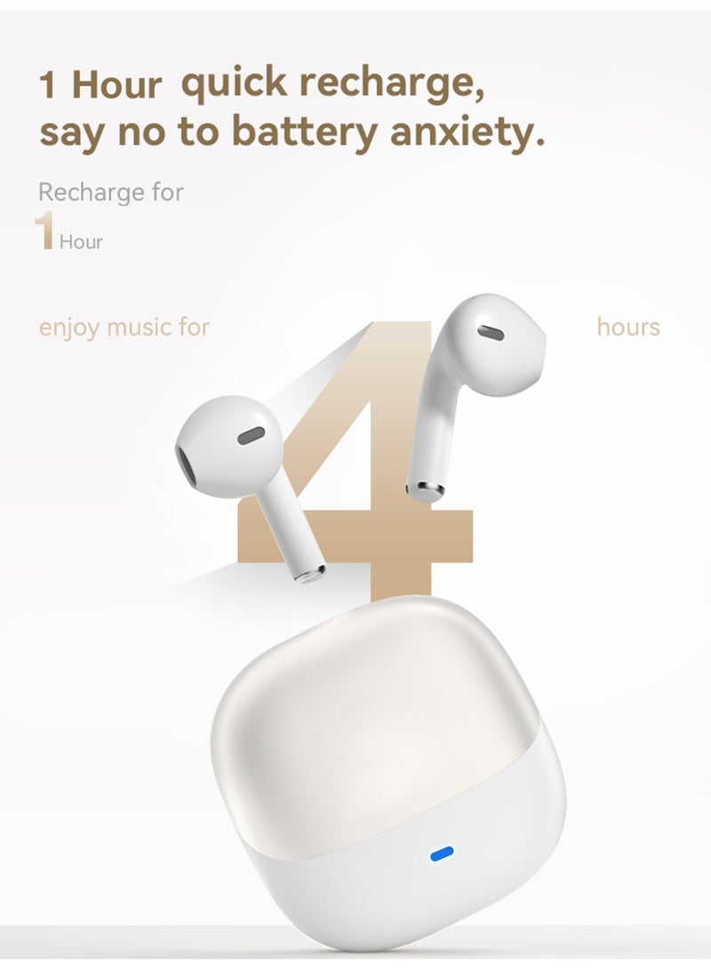 True Wireless Earbuds, Semi-In-Ear Bluetooth 6.0 Headphones, Bluetooth Earbuds with Easy Touch Control, Light-Weight Comfortable Earphones Noise Reduction Clear Call, Soft Ear Tips Ergonomic Fit for Daily Use Work Study Travel image 7