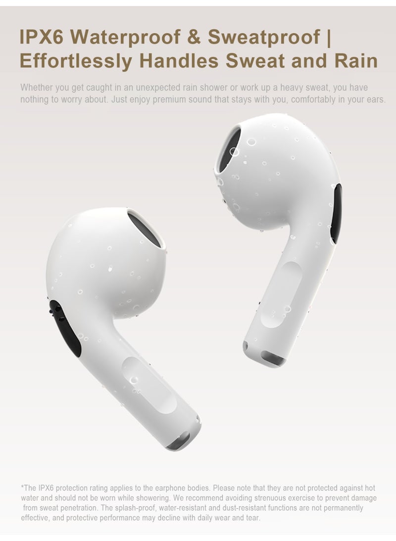 ZIPFORCE True Wireless Earbuds, Semi-In-Ear Bluetooth 6.0 Headphones, Bluetooth Earbuds with Easy Touch Control, Light-Weight Comfortable Earphones Noise Reduction Clear Call, Soft Ear Tips Ergonomic Fit for Daily Use Work Study Travel - Image 5