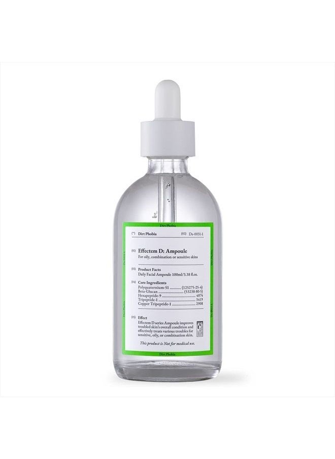 Dirt Phobia - Dirt Phobia Effectem D Solution Ampoule Serum 3.38 fl oz. Daily Facial Serum, Sebum and Pore Care. - Image 1