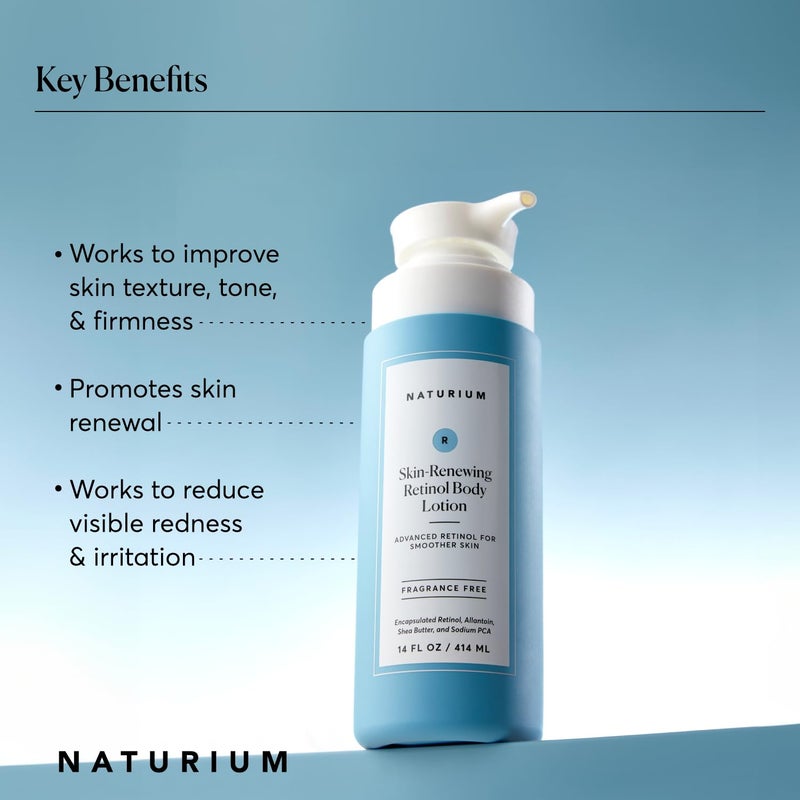 Naturium Skin-Renewing Retinol Body Lotion Jumbo, Advanced Firming Anti-Aging Skin Care, with Encapsulated Retinol & Shea Butter, 14 oz - Image 4