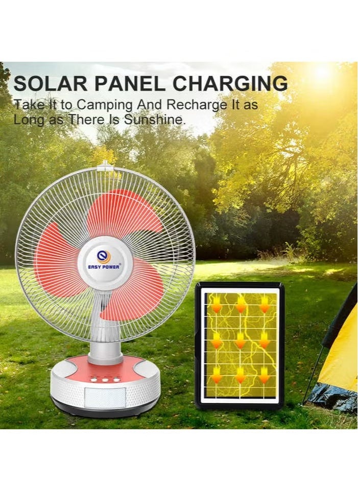 Generic Easy Power Multifunctional High Speed 12 Inch Electric Solar Table Fan With Usb And Led Light  - Image 3