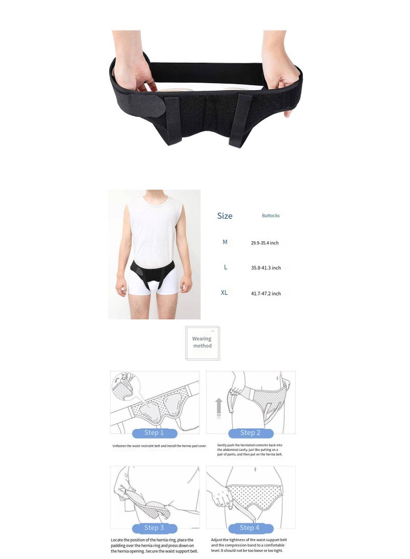 general Male Inguinal Hernia Support Belt - Double Truss Brace for Men with Removable Pads, Adjustable Hernia Guard for Pain Relief & Support - Image 3