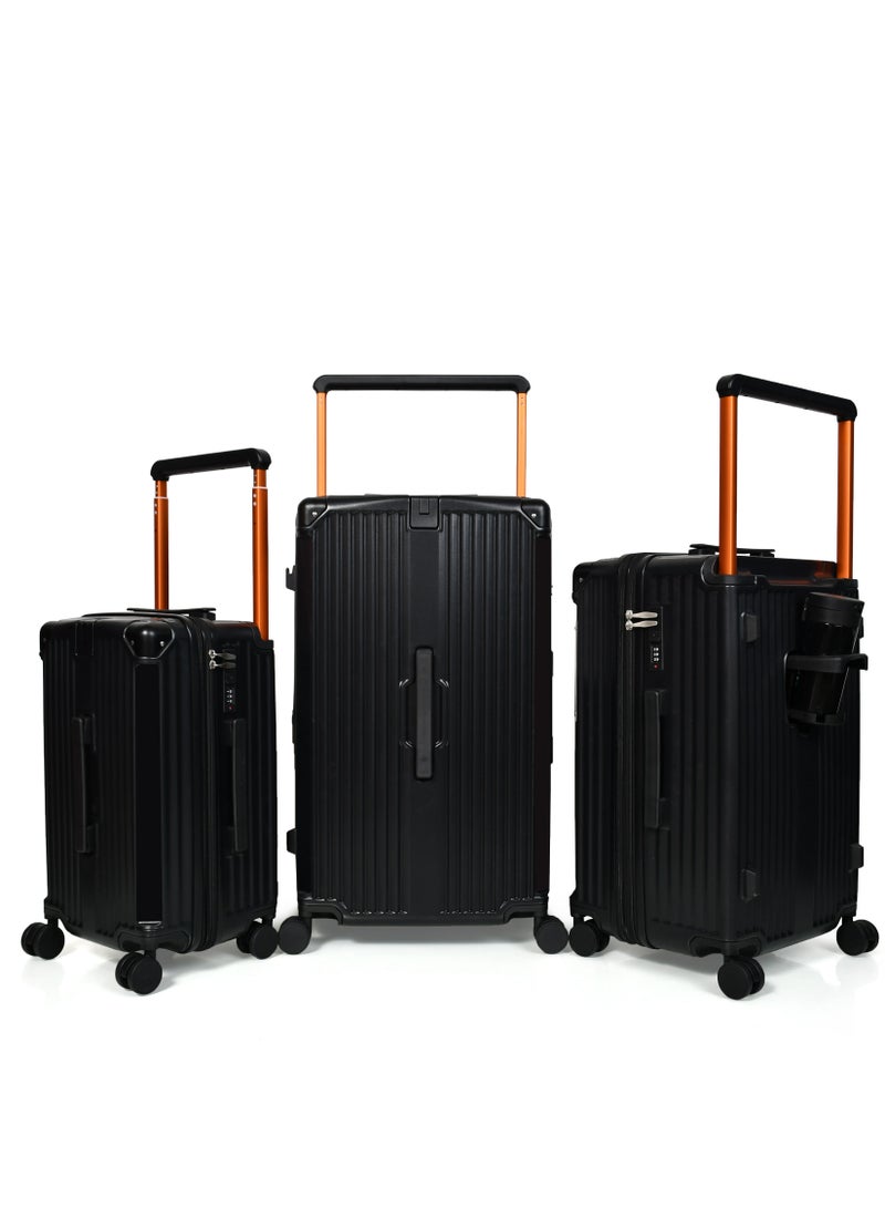 مورانو طقم شنط سفر فايبر اركان المنيوم ثلاثة قطع 28 انش و 24 انش و 20 انش لكبينة الطائرة - Image 1