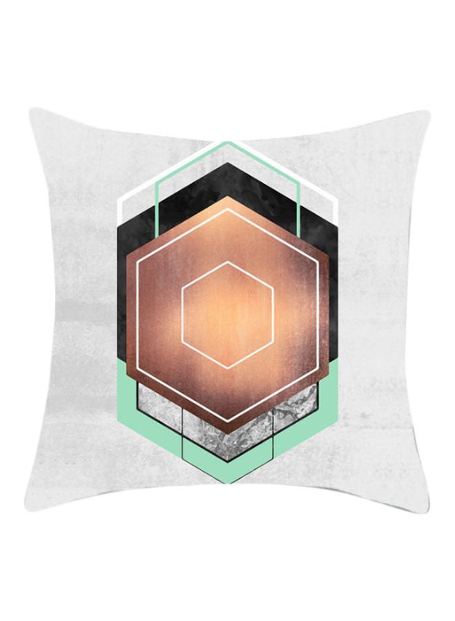 Geometric Pattern Cushion Cover Grey/Brown/Black 45x45cm