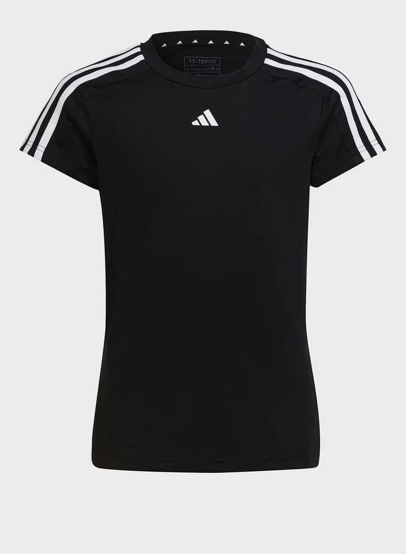 Adidas Kids Train Essential 3 Stripes T-Shirt
