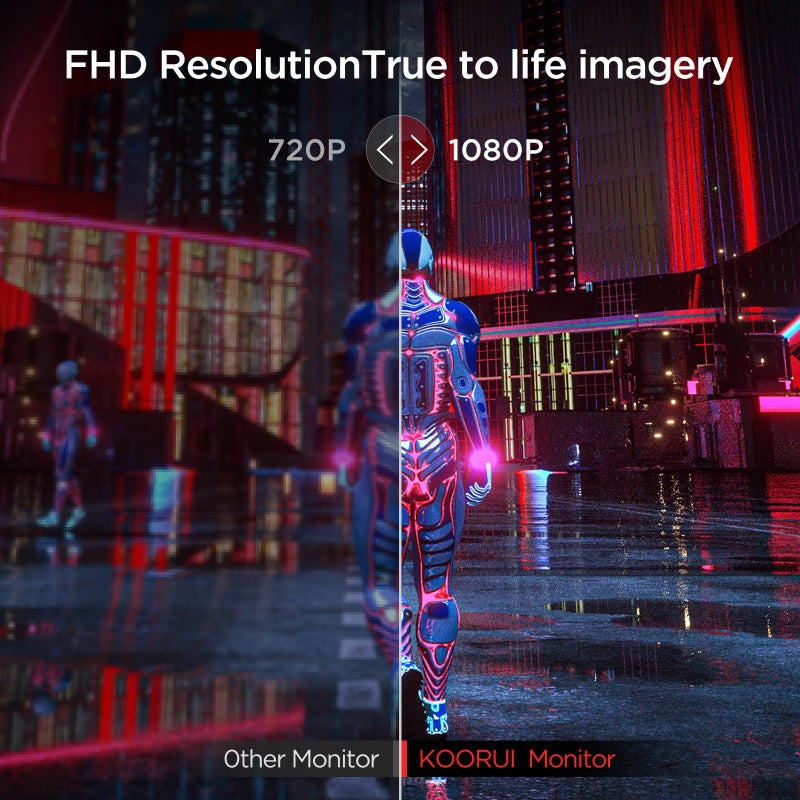 KOORUI شاشة كمبيوتر KOORUI 22 بوصة للألعاب بدقة Full HD 1080P 100Hz لوحة VA LCD مع مزامنة متكيفة (HDMI/VGA/VESA 100x100mm/مخرج صوت) - Image 3
