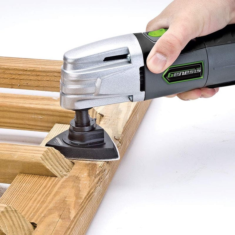 GENESIS GMT15A 1.6 Amp Multi-Purpose Oscillating Tool and 19-Piece Universal Hook-And-Loop Accessory Kit with Storage Box - Image 5