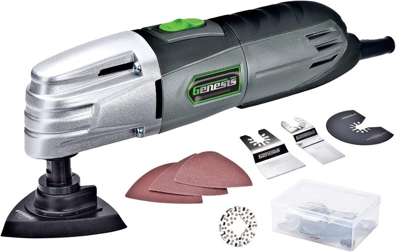 GENESIS GMT15A 1.6 Amp Multi-Purpose Oscillating Tool and 19-Piece Universal Hook-And-Loop Accessory Kit with Storage Box - Image 1