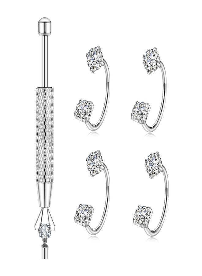 LORACOXS Horseshoe Nose Ring for Women, 20G 18G 16G Surgical Steel Nose Hoops, Multi-Purpose Nose Piercing Jewelry for Cartilage Helix Tragus Labret Septum Lips Ears - Image 1