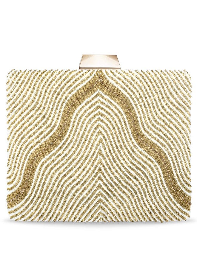 Peora Clutch Purses for Women Wedding Handmade Evening Handbags Party Bridal Clutch (C42W) - Image 1