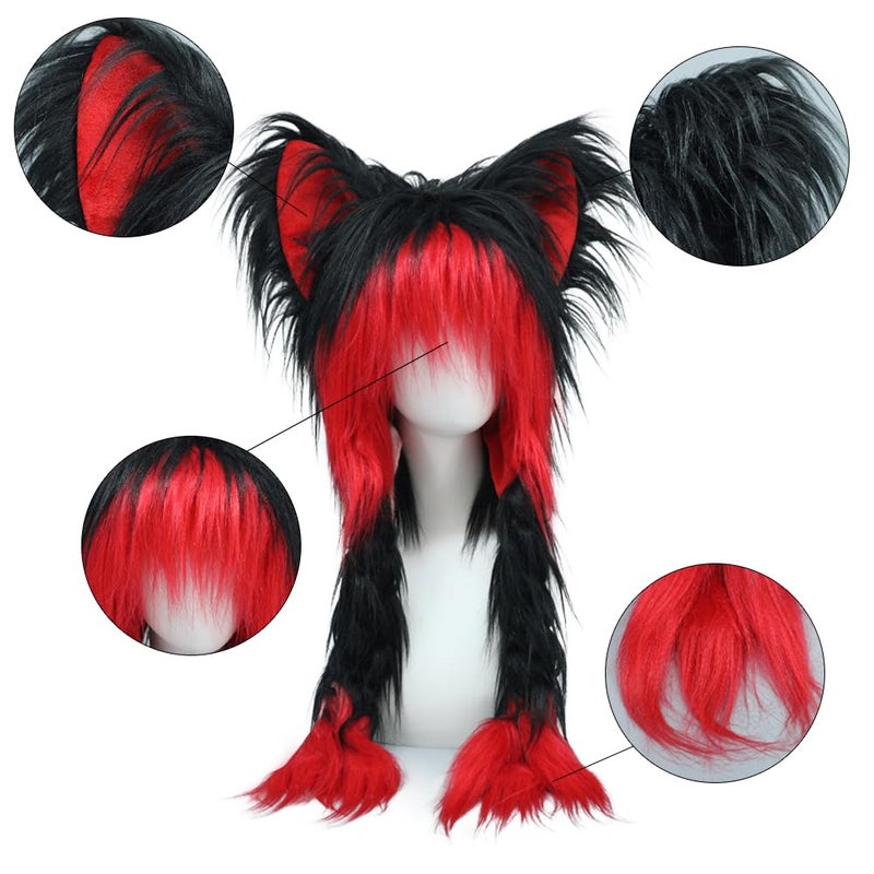 JUNBOON Cute Plush Cat Hat Fluffy Ear Headwear Winter Warm Earmuffs Head Mask Halloween Cosplay Accessory - Image 3