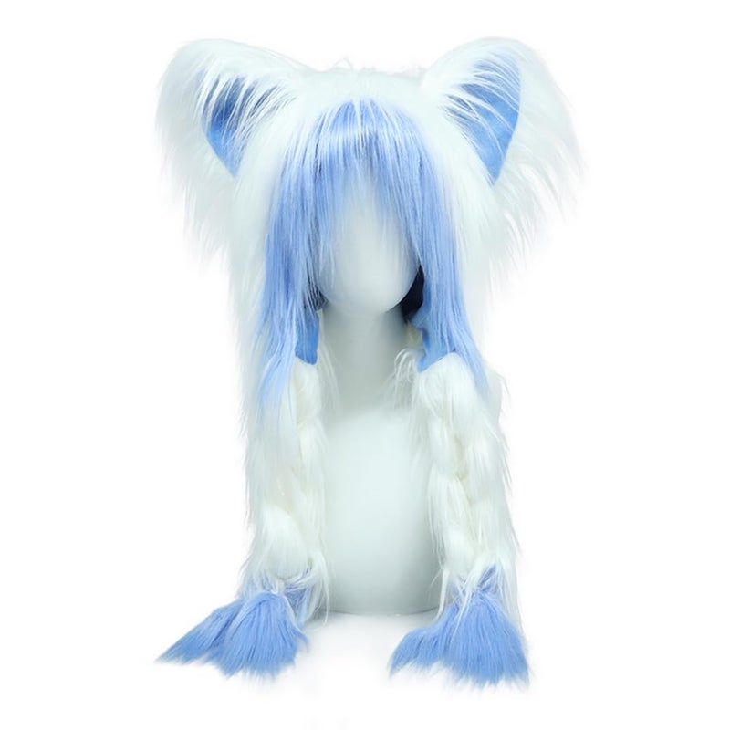 JUNBOON Cute Plush Cat Hat Fluffy Ear Headwear Winter Warm Earmuffs Head Mask Halloween Cosplay Accessory - Image 1