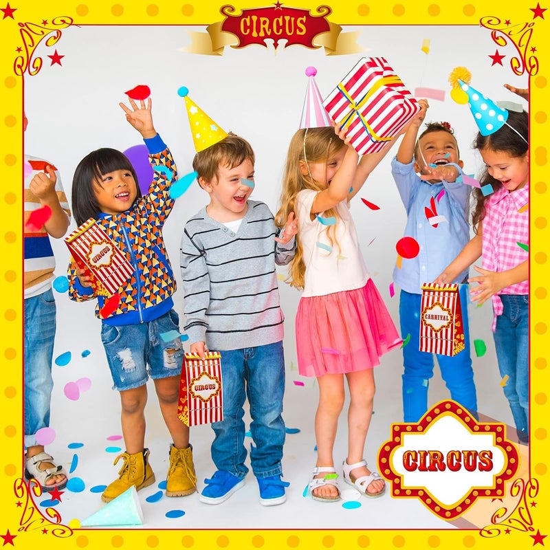 Epakh 24 Pieces Carnival Gift Bags for Treats and Party Favors  Paper Goody Bags for Circus Birthday Decorations Supplies - Image 3