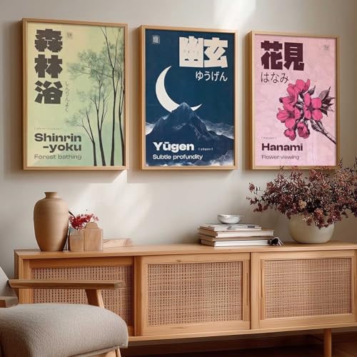 kotart Japanese Nature Art Posters with Frame | Aesthetic Nature Arts Posters with Frames | Japanese Art Framed Poster for Bedroom Living Room Gaming Room Wall Decor Set Of 3 (13 X 17 inch) - Image 3