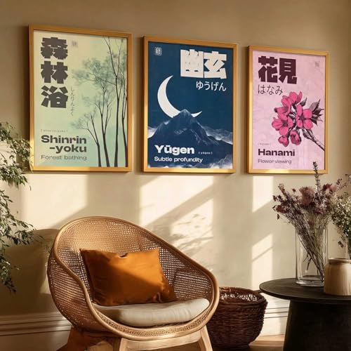 kotart Japanese Nature Art Posters with Frame | Aesthetic Nature Arts Posters with Frames | Japanese Art Framed Poster for Bedroom Living Room Gaming Room Wall Decor Set Of 3 (13 X 17 inch) - Image 4