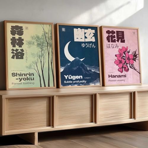 kotart Japanese Nature Art Posters with Frame | Aesthetic Nature Arts Posters with Frames | Japanese Art Framed Poster for Bedroom Living Room Gaming Room Wall Decor Set Of 3 (13 X 17 inch) - Image 5