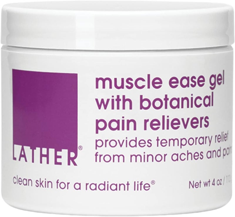 LATHER Muscle Ease Pain Relief Gel - Muscle Therapy to Aid Muscle Soreness - Fast Acting Gel with Menthol Helps Back Pain Relief, Neck Pain Relief, Knee Pain Relief, Lower Back Pain Relief - 4 Oz